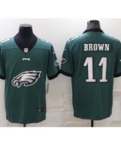 Nike Eagles 11 A. J. Brown Green Team Big Logo Vapor Limited Men Jersey