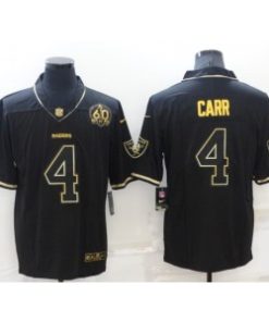 Nike Raiders 4 Carr Black Gold 60th Anniversary Vapor Limited Men Jersey
