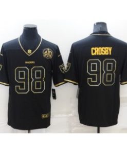 Nike Raiders 98 Maxx Crosby Black Gold 60th Anniversary Vapor Limited Men Jersey