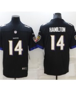 Nike Ravens 14 Kyle Hamilton Black Vapor Untouchable Limited Men Jersey