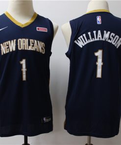 Pelicans 1 Zion Williamson Navy Youth Nike Swingman Jersey