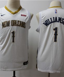 Pelicans 1 Zion Williamson White Youth Nike Swingman Jersey