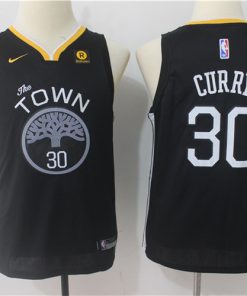 Warriors 30 Stephen Curry Black Youth Nike Swingman Jersey