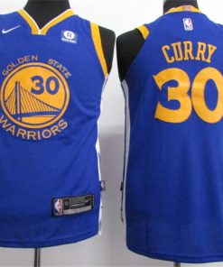 Warriors 30 Stephen Curry Blue Youth Nike Jersey