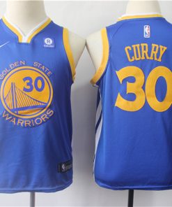 Warriors 30 Stephen Curry Blue Youth Nike Swingman Jersey