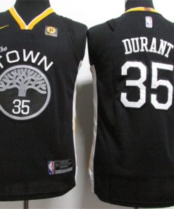 Warriors 35 Kevin Durant Black Youth Nike Jersey