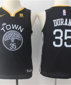 Warriors 35 Kevin Durant Black Youth The Town Nike Swingman Jersey