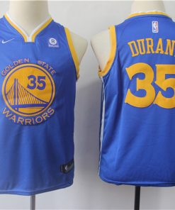 Warriors 35 Kevin Durant Blue Youth Nike Swingman Jersey