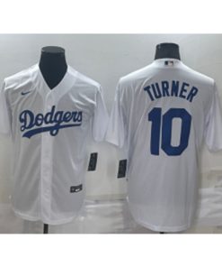 MLB Dodgers 10 Justin Turner White Nike Cool Base Men Jersey