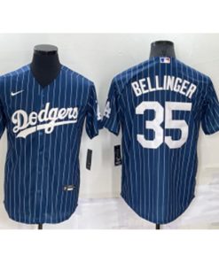 MLB Dodgers 35 Cody Bellinger Blue Nike Cool Base Men Jersey