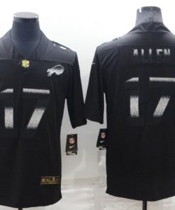 Men's Buffalo Bills #17 Josh Allen Black Shadow Stitched Jersey