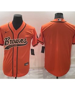 Men's Cleveland Browns Blank Orange Stitched Jersey