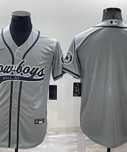 Men's Dallas Cowboys Blank Grey Stitched Jersey