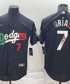 Men's Los Angeles Dodgers #7 Julio Urias Black Mexico Cool Base Stitched Baseball Jersey