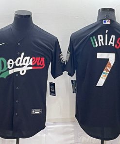 Men's Los Angeles Dodgers #7 Julio Urias Black Mexico Cool Base Stitched Baseball Jerseys