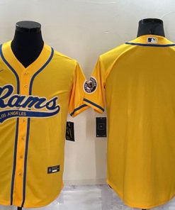 Men's Los Angeles Rams Blank Yellow Stitched Jersey