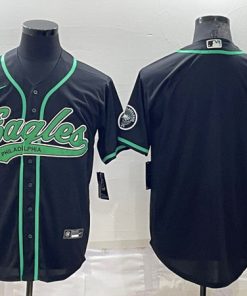 Men's Philadelphia Eagles Blank Navy Stitched Jersey