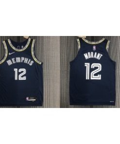 NBA Grizzlies 12 Ja Morant Navy New AU Style Men Jersey