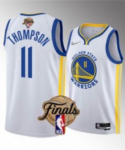 NBA Warriors 11 Klay Thompson White 2022 Finals Nike Men Jersey