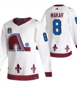 NHL Avalanche 8 Cale Makar White 2022 Stanley Cup Final Patch Reverse Retro Adidas Men Jersey
