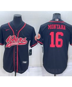 Nike 49ers 16 Joe Montana Black Vapor Baseball Limited Men Jersey