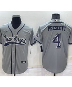 Nike Cowboys 4 Dak Prescott Grey Vapor Baseball Limited Men Jersey