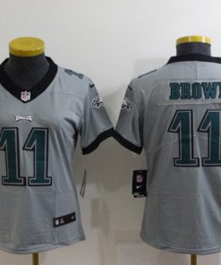 Women's Philadelphia Eagles #11 A. J. Brown Grey Vapor Untouchable Limited Stitched Football Jersey(Run Small)