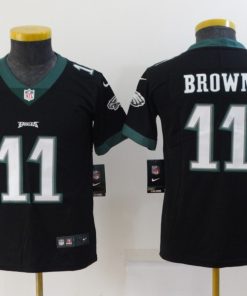 Youth Philadelphia Eagles #11 A. J. Brown Black Vapor Untouchable Limited Stitched Football Jersey