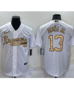 MLB Braves 13 Ronald Acuna jr. White 2022 All-Star Cool Base Men Jersey