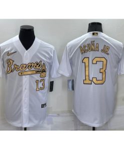MLB Braves 13 Ronald Acuna jr. White 2022 All-Star Nike Cool Base Men Jersey