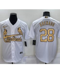 MLB Cardinals 28 Nolan Arenado White 2022 All-Star Cool Base Men Jersey