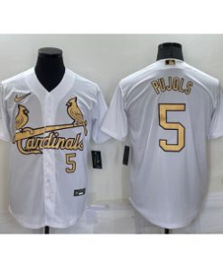 MLB Cardinals 5 Albert Pujols White 2022 All-Star Nike Cool Base Men Jersey
