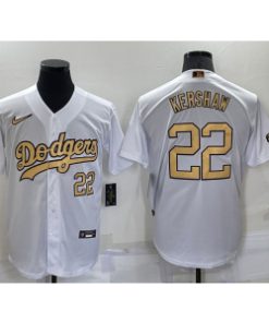 MLB Dodgers 22 Clayton Kershaw White 2022 All-Star Nike Cool Base Men Jersey