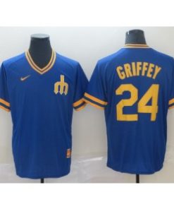 MLB Mariners 24 Ken Griffey Blue Cool Base Men Jersey