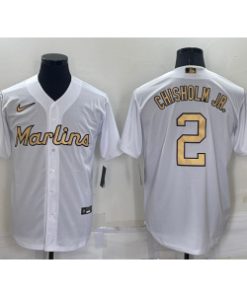 MLB Marlins 2 Jazz Chisholm White 2022 All-Star Cool Base Men Jersey