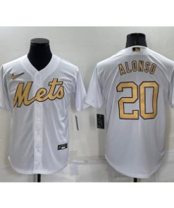 MLB Mets 20 Pete Alonso White 2022 All-Star Cool Base Men Jersey