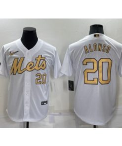 MLB Mets 20 Pete Alonso White 2022 All-Star Nike Cool Base Men Jersey