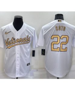 MLB Nationals 22 Juan Soto White 2022 All-Star Cool Base Men Jersey