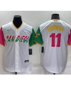 MLB Padres 11 Yu Darvish White 2021 City Connect Cool Base Men Jersey