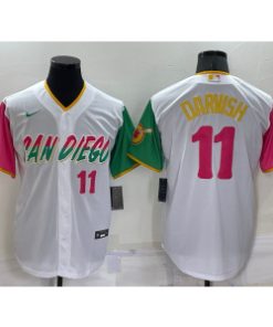 MLB Padres 11 Yu Darvish White 2021 City Connect Nike Cool Base Men Jersey