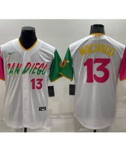 MLB Padres 13 Manny Machado White 2021 City Connect Nike Cool Base Men Jersey