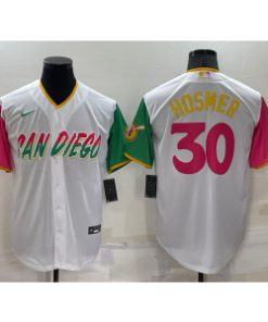 MLB Padres 30 Eric Hosmer White 2021 City Connect Nike Cool Base Men Jersey