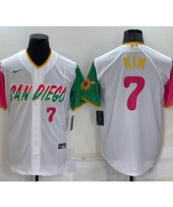 MLB Padres 7 Ha Seong Kim White 2021 City Connect Nike Cool Base Men Jersey