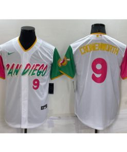 MLB Padres 9 Cronenworth White 2021 City Connect Nike Cool Base Men Jersey