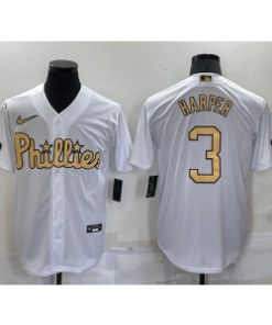 MLB Phillies 3 Bryce Harper White 2022 All-Star Cool Base Men Jersey