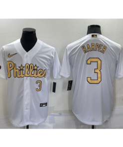 MLB Phillies 3 Bryce Harper White 2022 All-Star Nike Cool Base Men Jersey