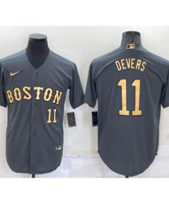 MLB Red Sox 11 Rafael Devers Charcoal 2022 All-Star Nike Cool Base Men Jersey