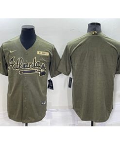 Men's Atlanta Braves Blank Camo Salute To Service Cool Base Stitched Jersey
