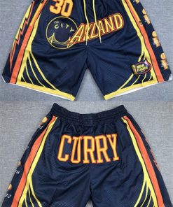 Men's Golden State Warriors #30 Stephen Curry Navy Shorts(Run Small)
