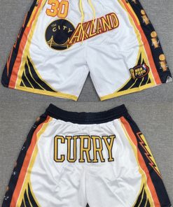 Men's Golden State Warriors #30 Stephen Curry White Shorts(Run Small)